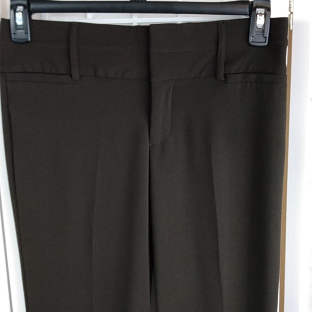 *AB Studio Women's Flat Front Dress Pants Brown Size‎ 4 Polyester Blend